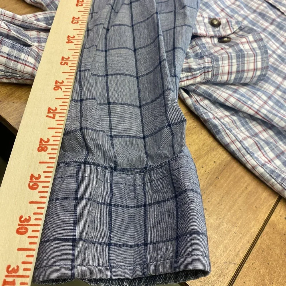 (2) Banana Republic Men's‎ L Large Long Sleeve Plaid Shirts Standard Fit